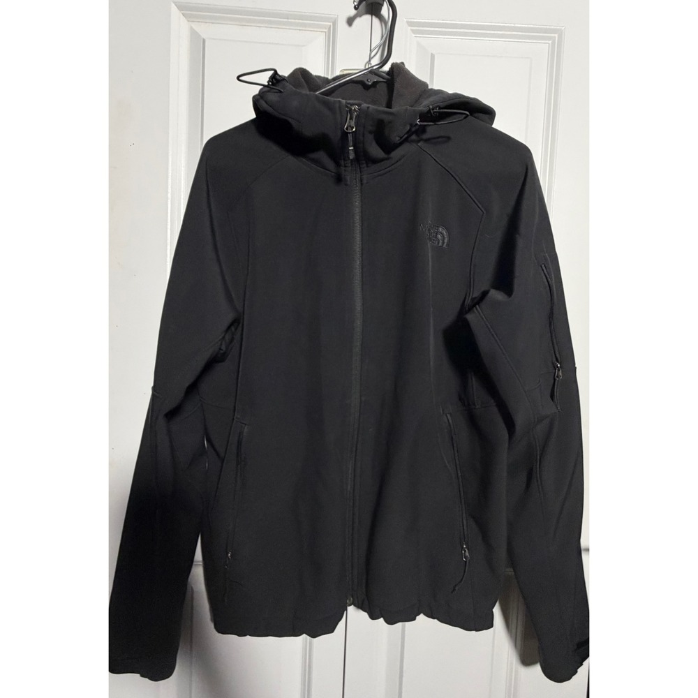 The North Face Softshell Jacket Mens M Black Excellent Hooded Apex Bionic